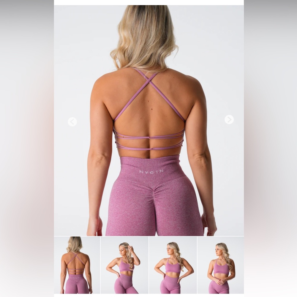 NVGTM Pastel Pink Short Sports Bra Set Size XS